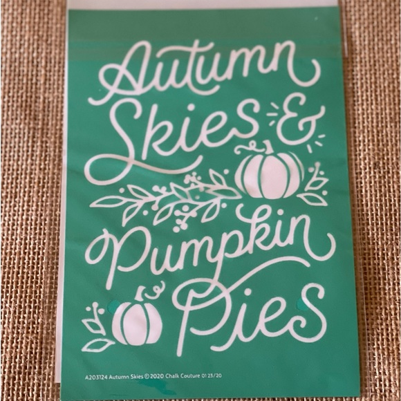 Autumn Skies & Pumpkin Pies Chalk Couture Transfer Size A - Picture 1 of 3